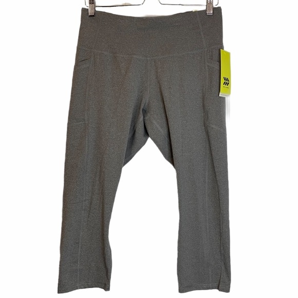 All In Motion Gray Grey High Rise Capri Leggings Exercise Large L - Picture 2 of 14